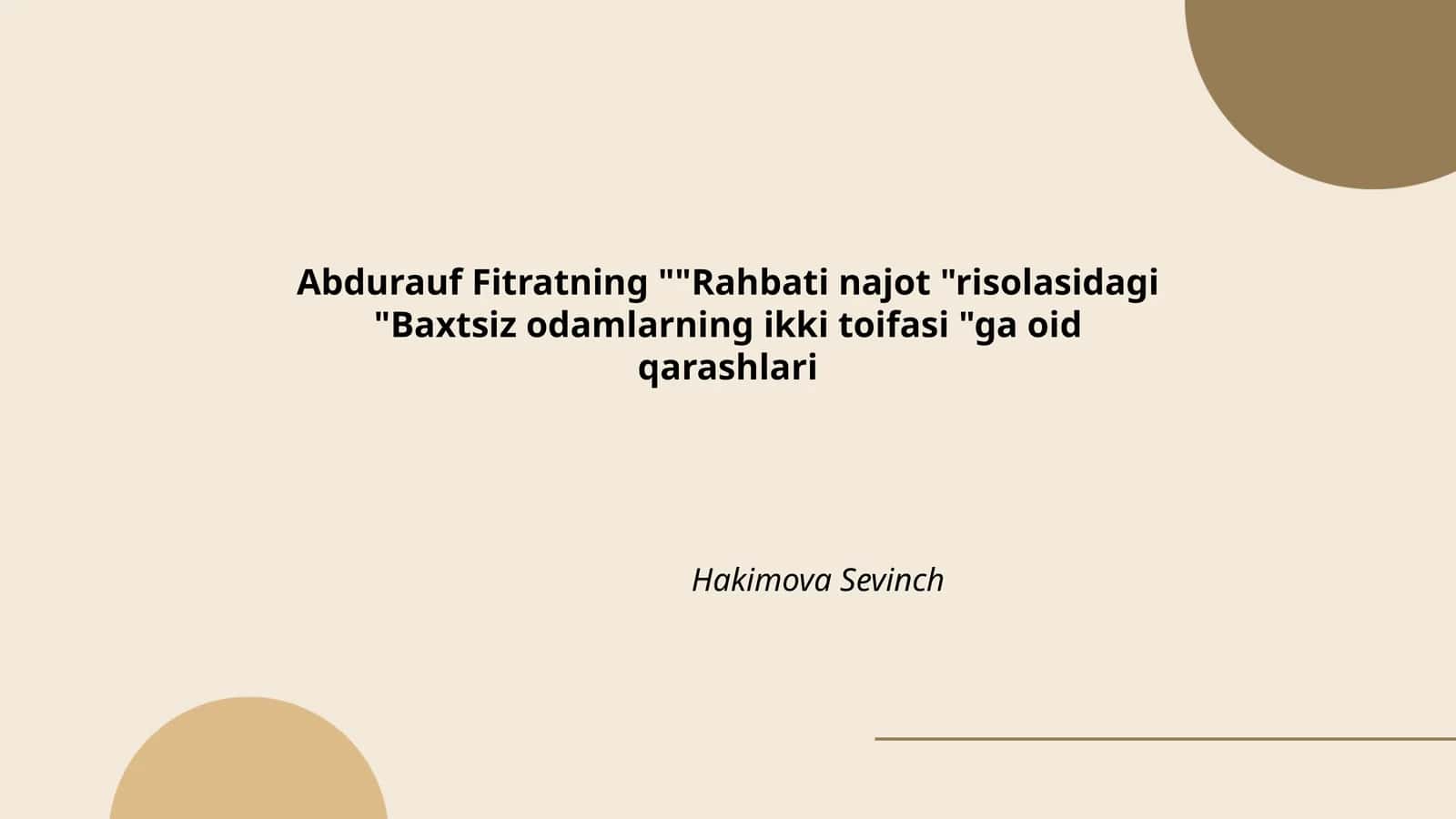 Baxtsiz odamlarning ikki toifasi