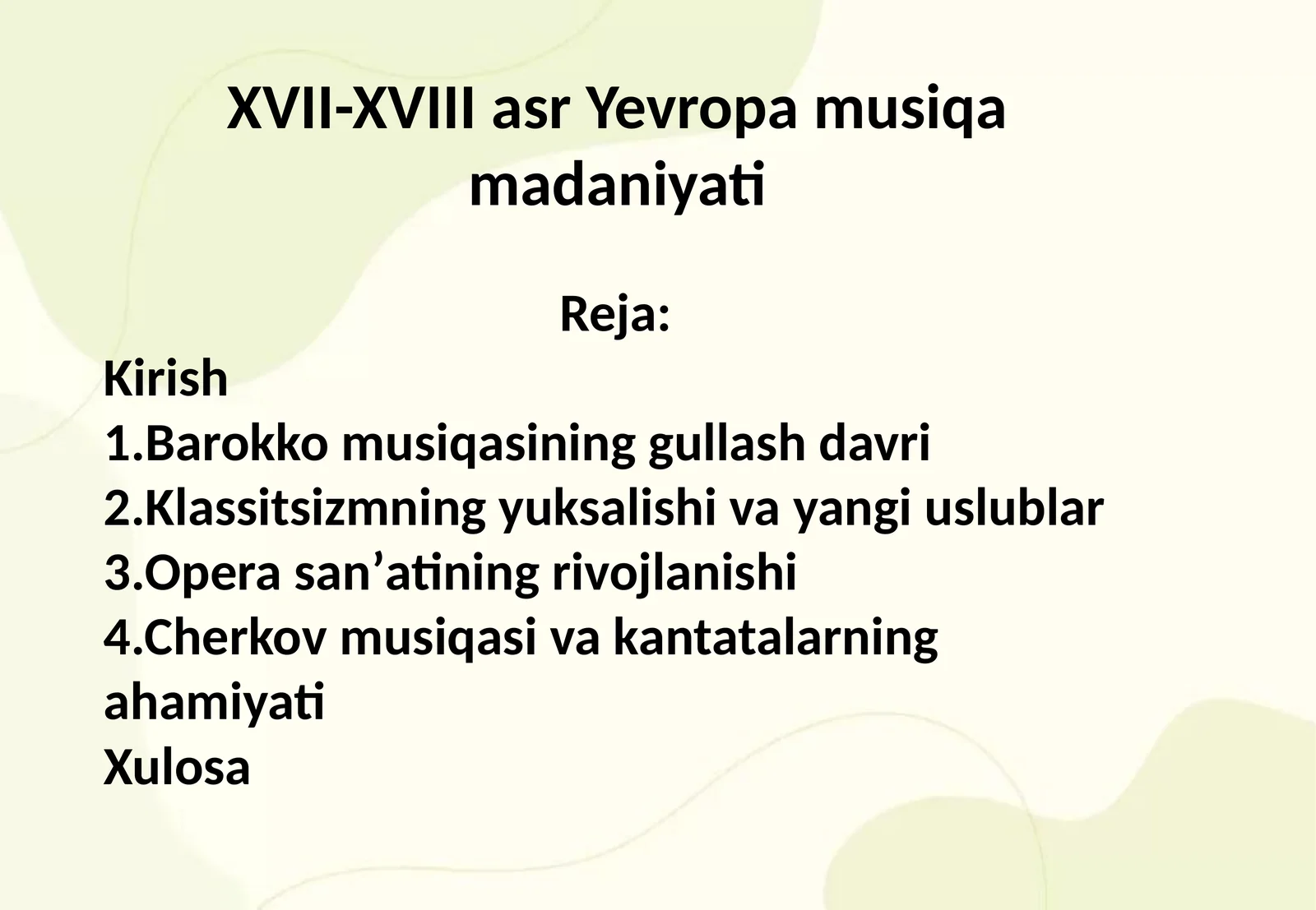 XVII-XVIII asr Yevropa musiqa madaniyati
