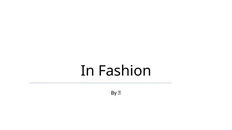 In Fashion