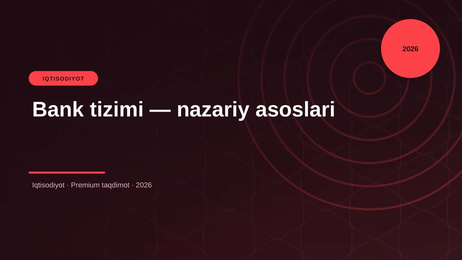 Bank tizimi — nazariy asoslari