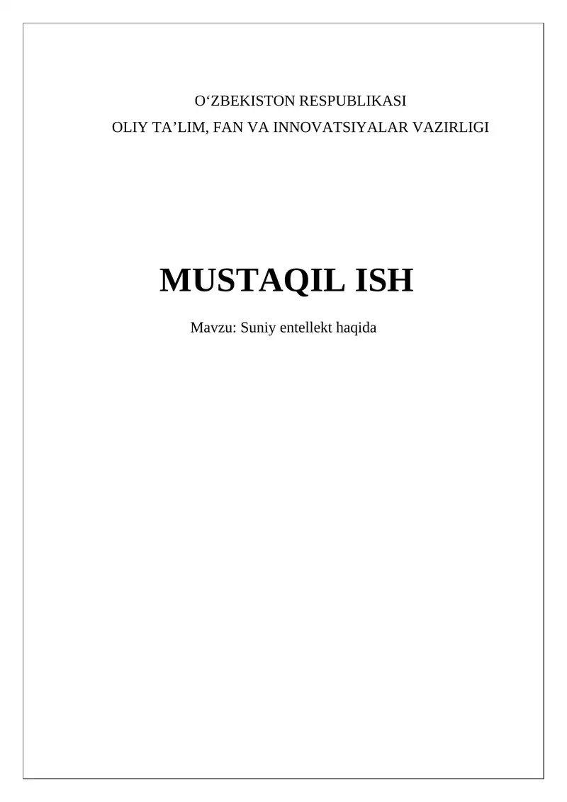 Sun'iy intellekt