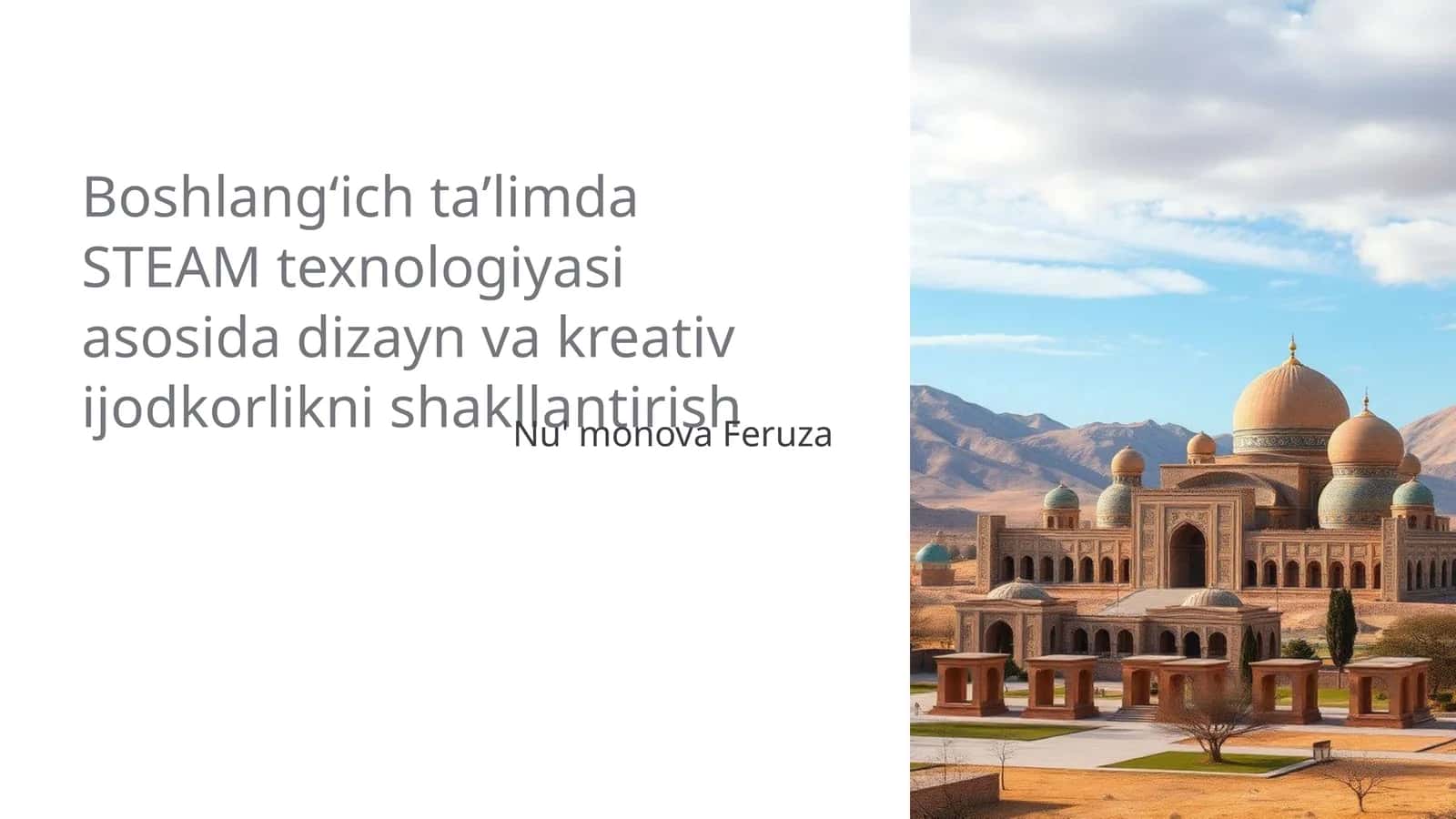 Boshlangʻich taʼlimda STEAM texnologiyasi