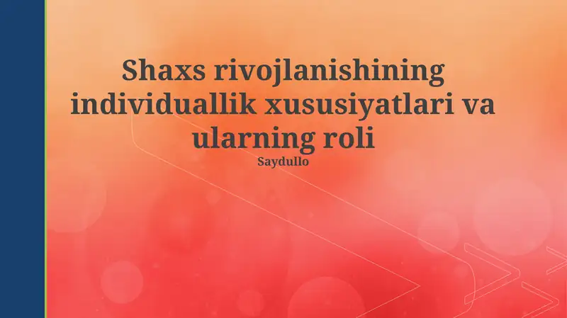 Shaxsiyat rivojlanishi