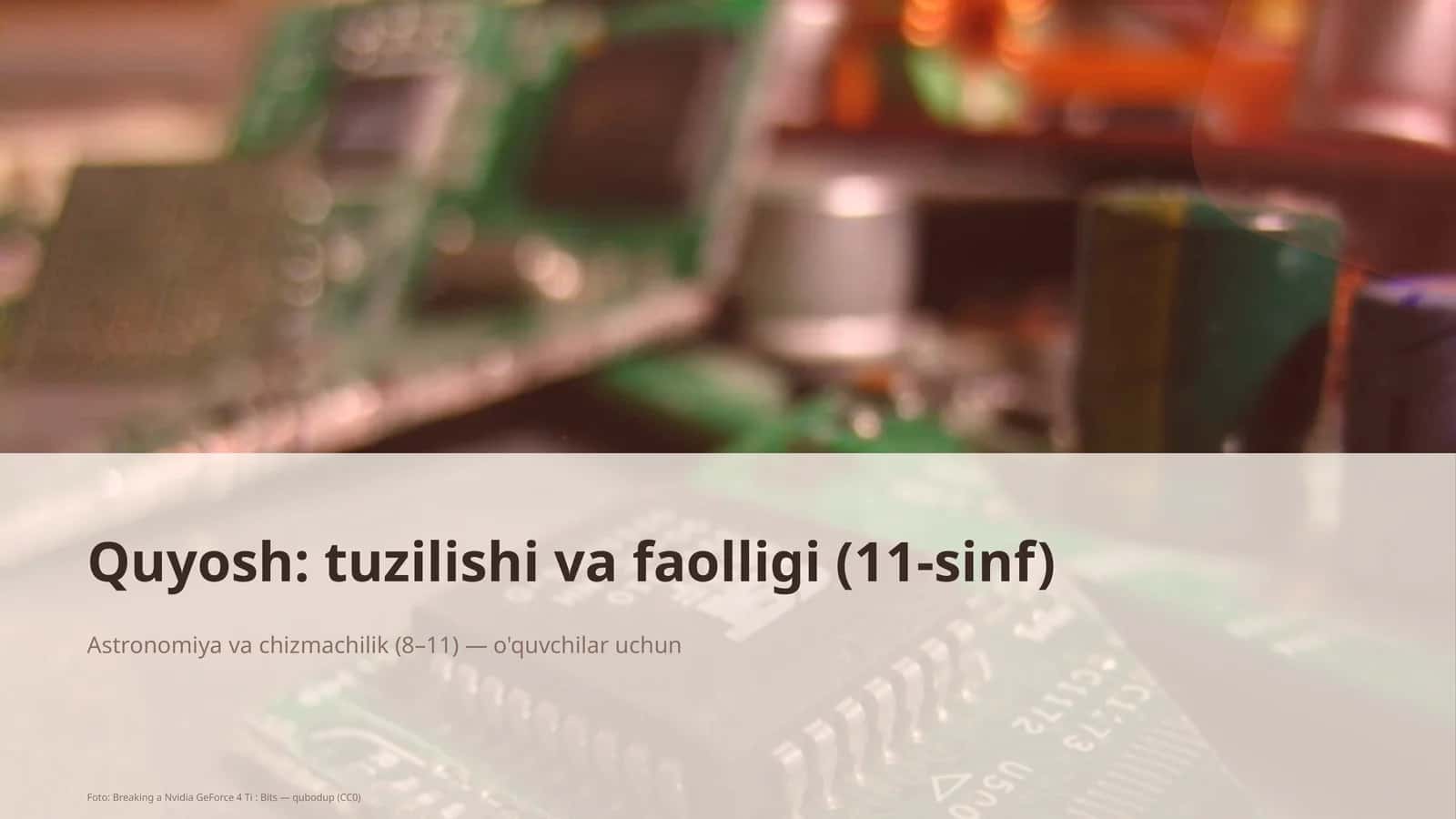 Quyosh: tuzilishi va faolligi (11-sinf)