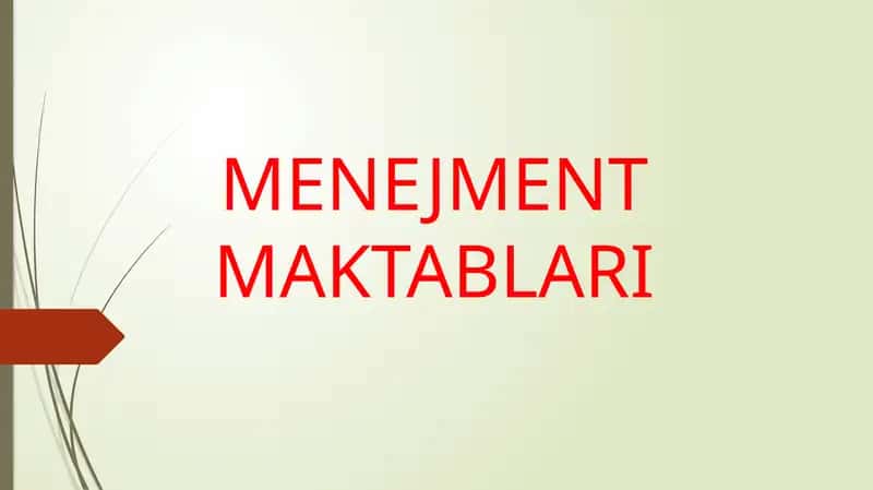 Menejment maktablari