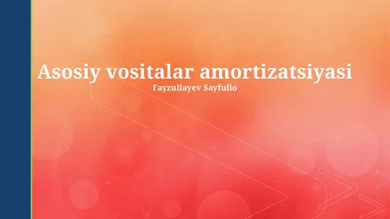 Asosiy vositalar amortizatsiyasi