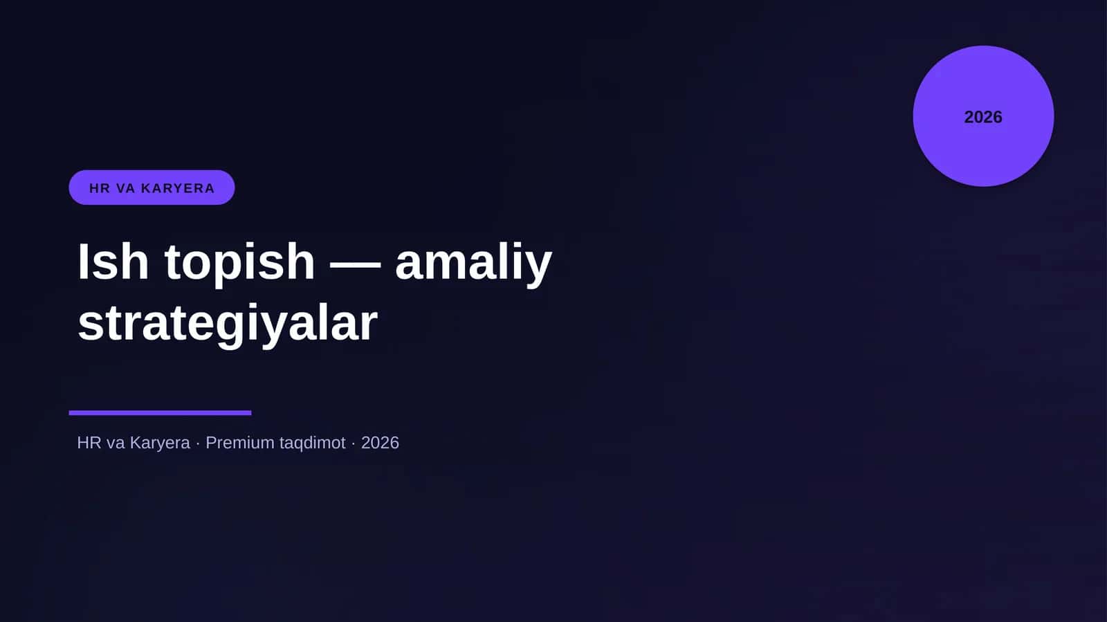 Ish topish — amaliy strategiyalar
