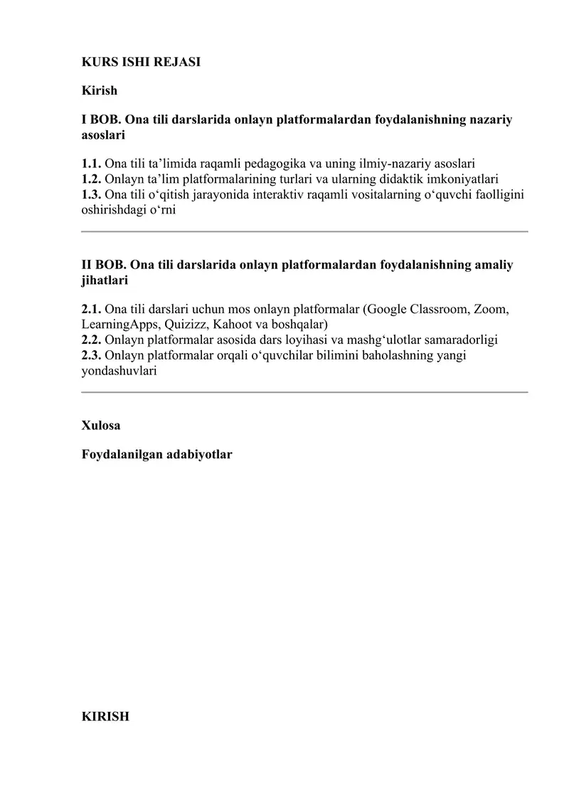 Ona tili darslarida onlayn platformalardan foydalanishning nazariy asoslari