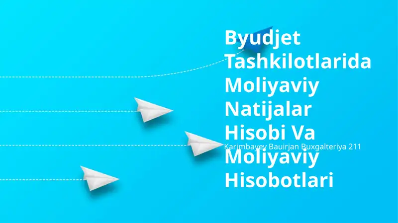 Moliyaviy Natijalar Hisobi Va Moliyaviy Hisobotlari