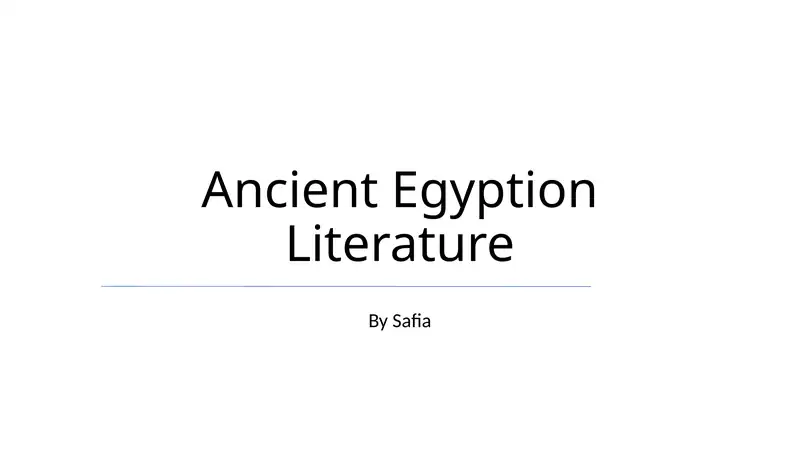 Qadimgi Misr adabiyoti