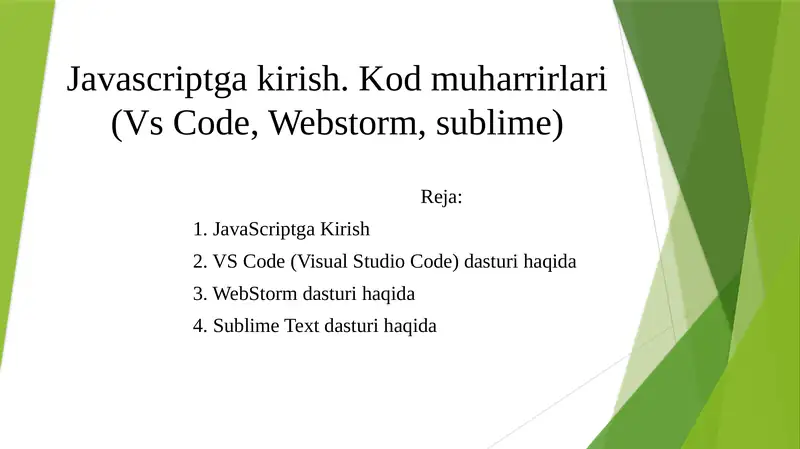 javascriptga kirish