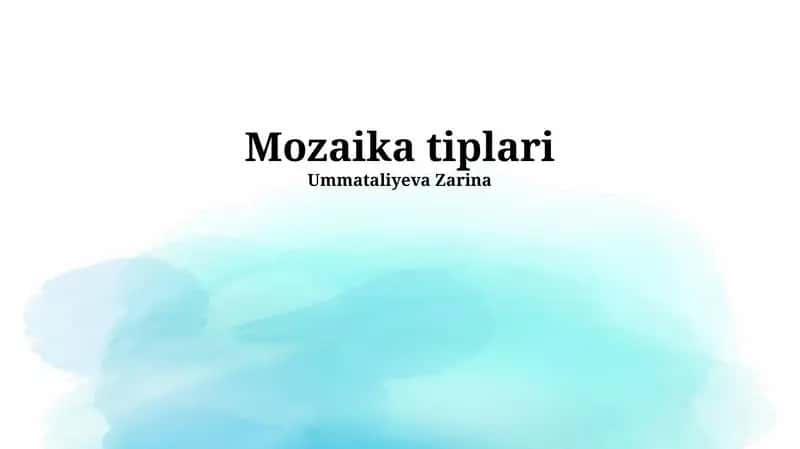 Zamonaviy mozaikalar