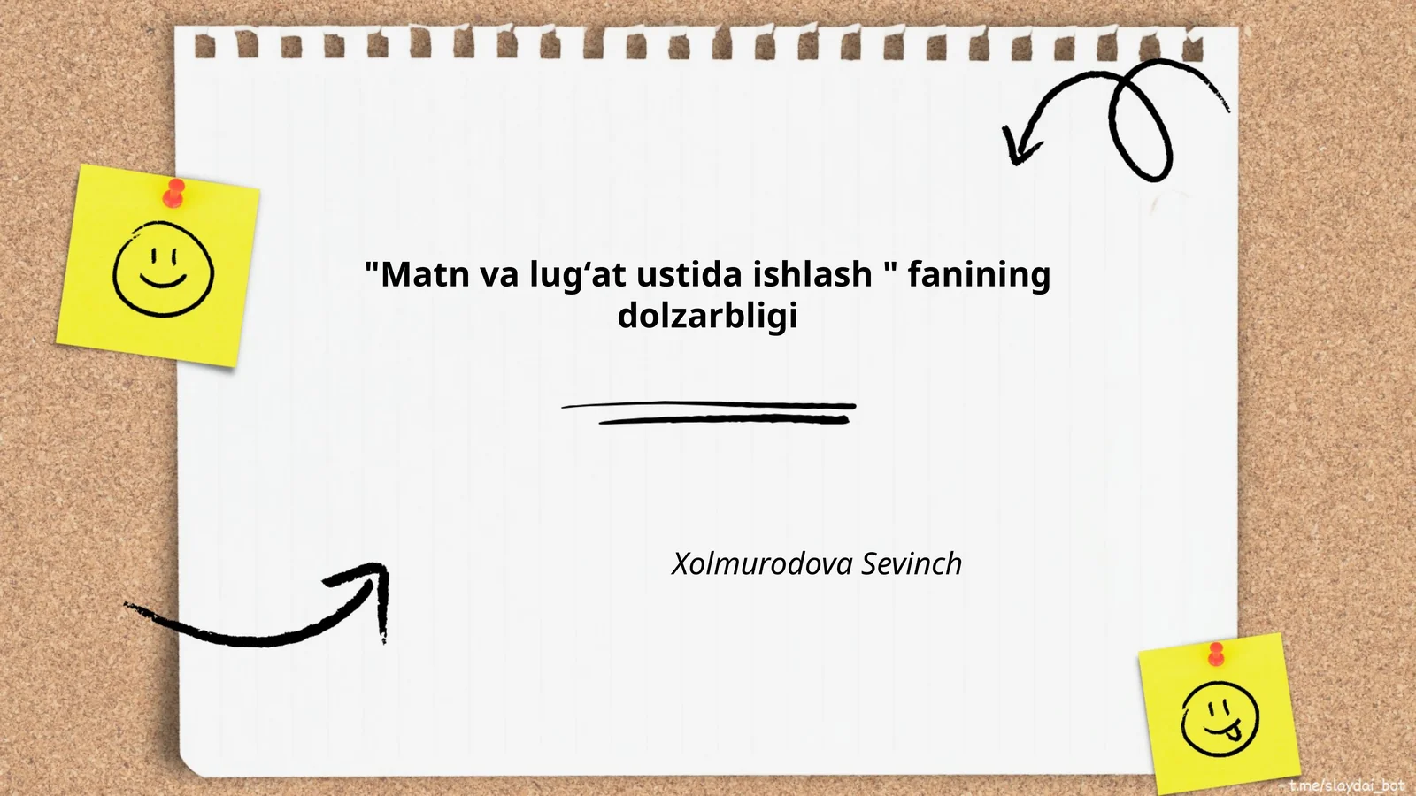 Matn va lugʻat ustida ishlash
