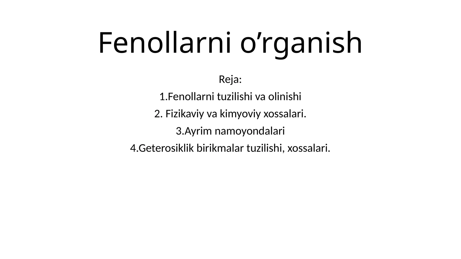 Fenollarnio’rganish