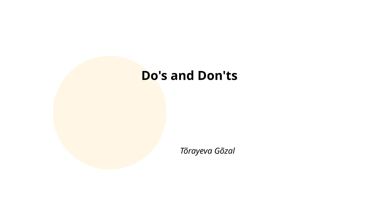 Do's and Don'ts for Public Speaking