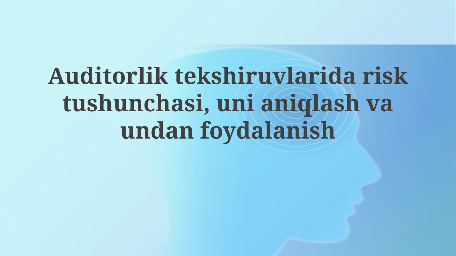 Auditorlik tekshiruvidagi risk tushunchasi