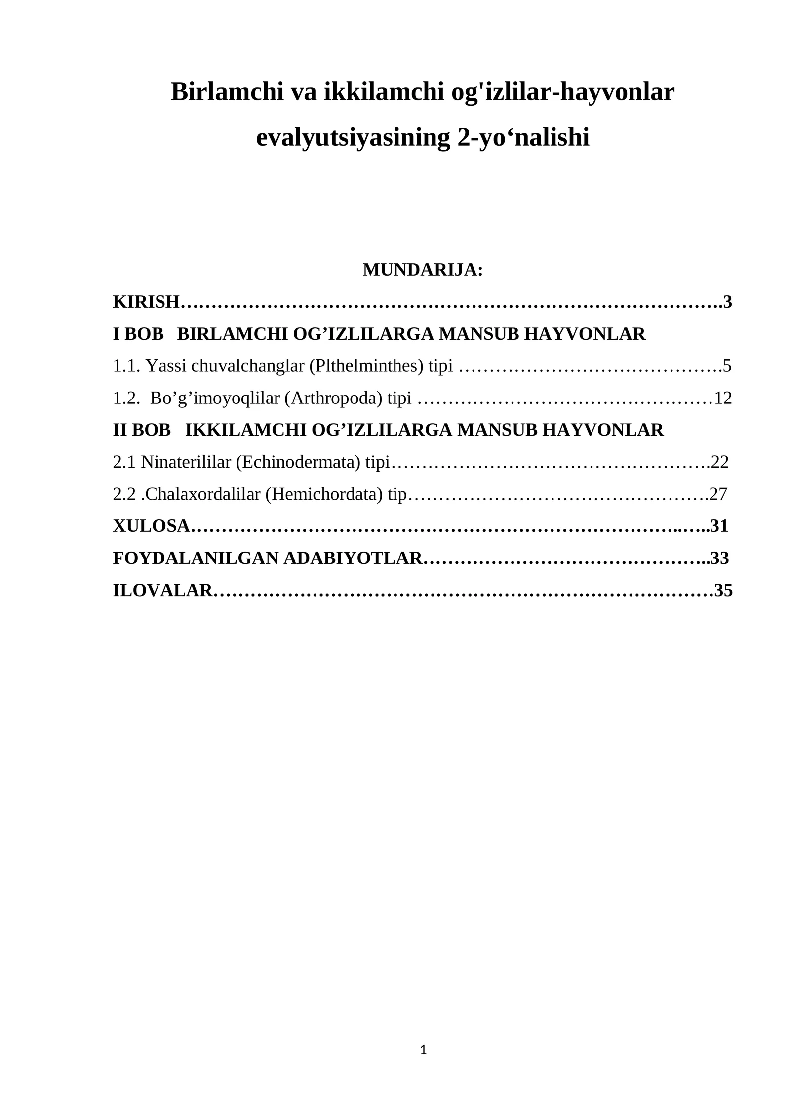 Birlamchi va ikkilamchi og'izlilar-hayvonlar evalyutsiyasining 2-yo'nalishi