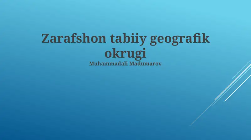 Zarafshon tabiiy geografik okrugi