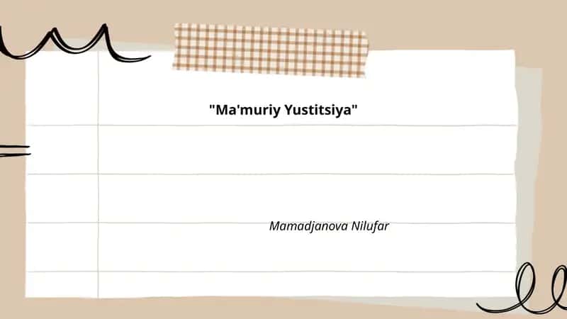 Ma'muriy Yustitsiya