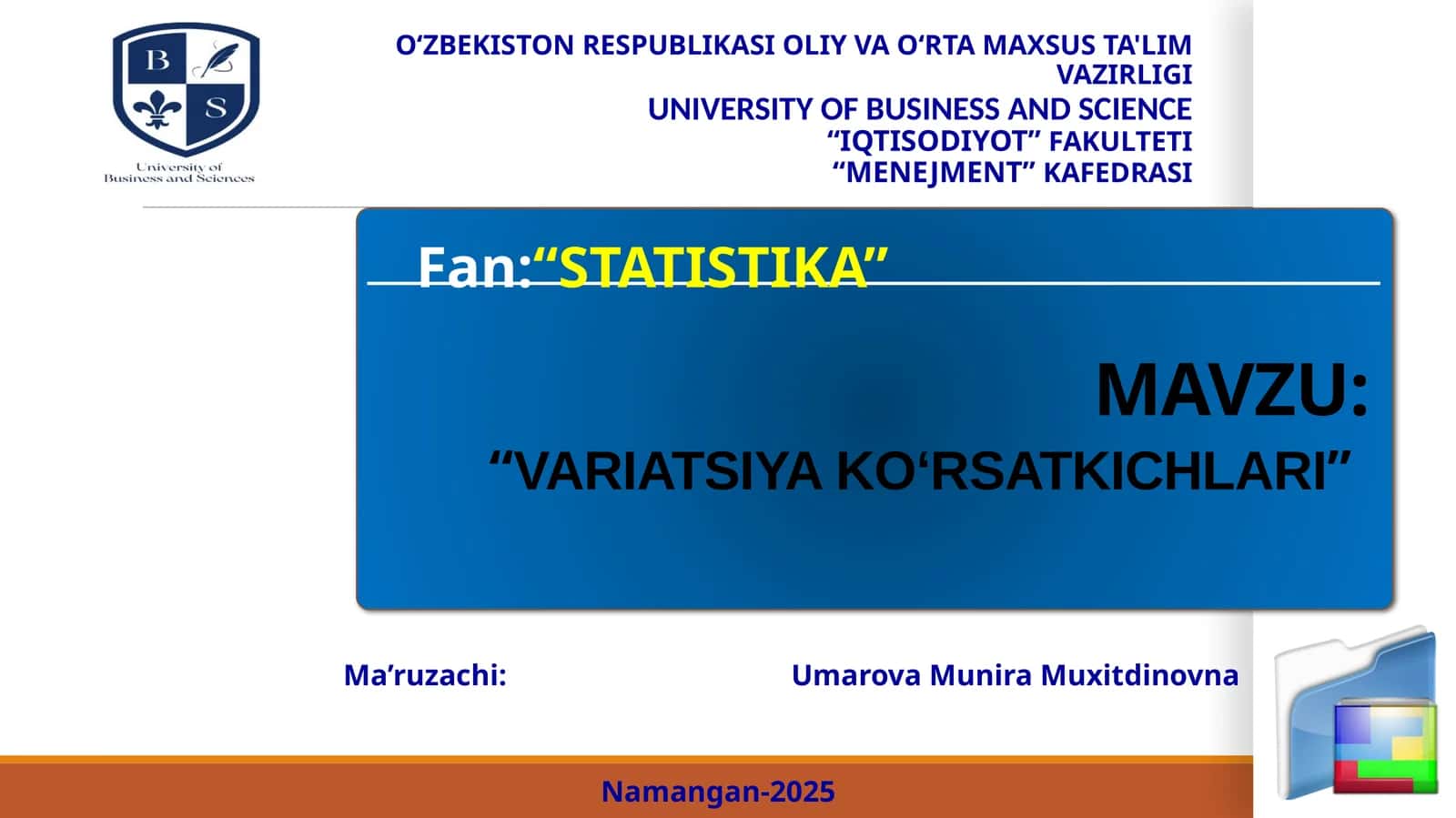 VARIATSIYA KO‘RSATKICHLARI