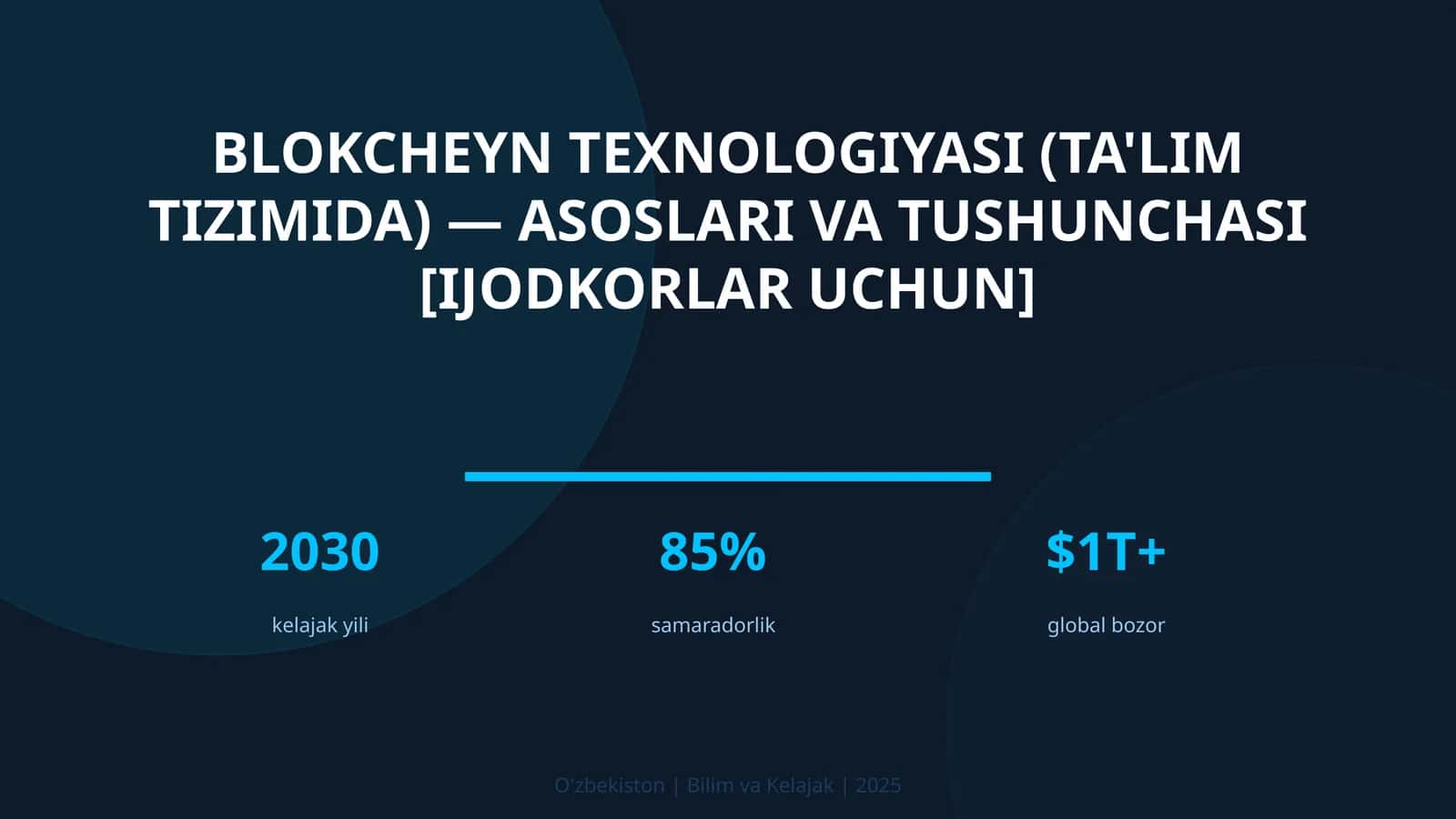 Blokcheyn texnologiyasi (ta'lim tizimida) — asoslari va tushunchasi [ijodkorlar uchun]