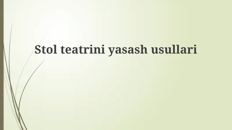 Qo'g'irchoq teatrini yasash usullari