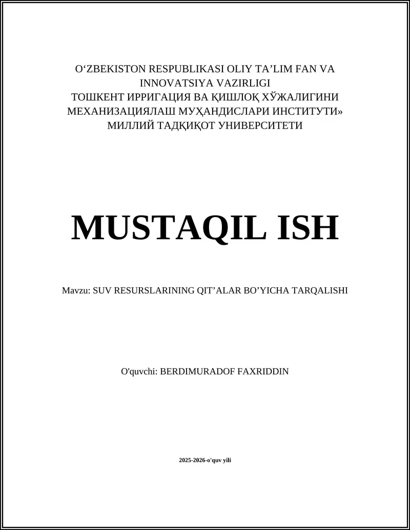 Afrika qit’asidagi suv resurslarining taqsimoti va asosiy hovuzlar