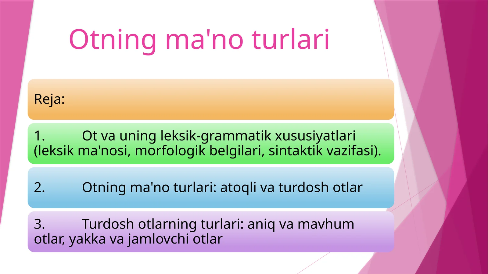 Otning ma'no turlari