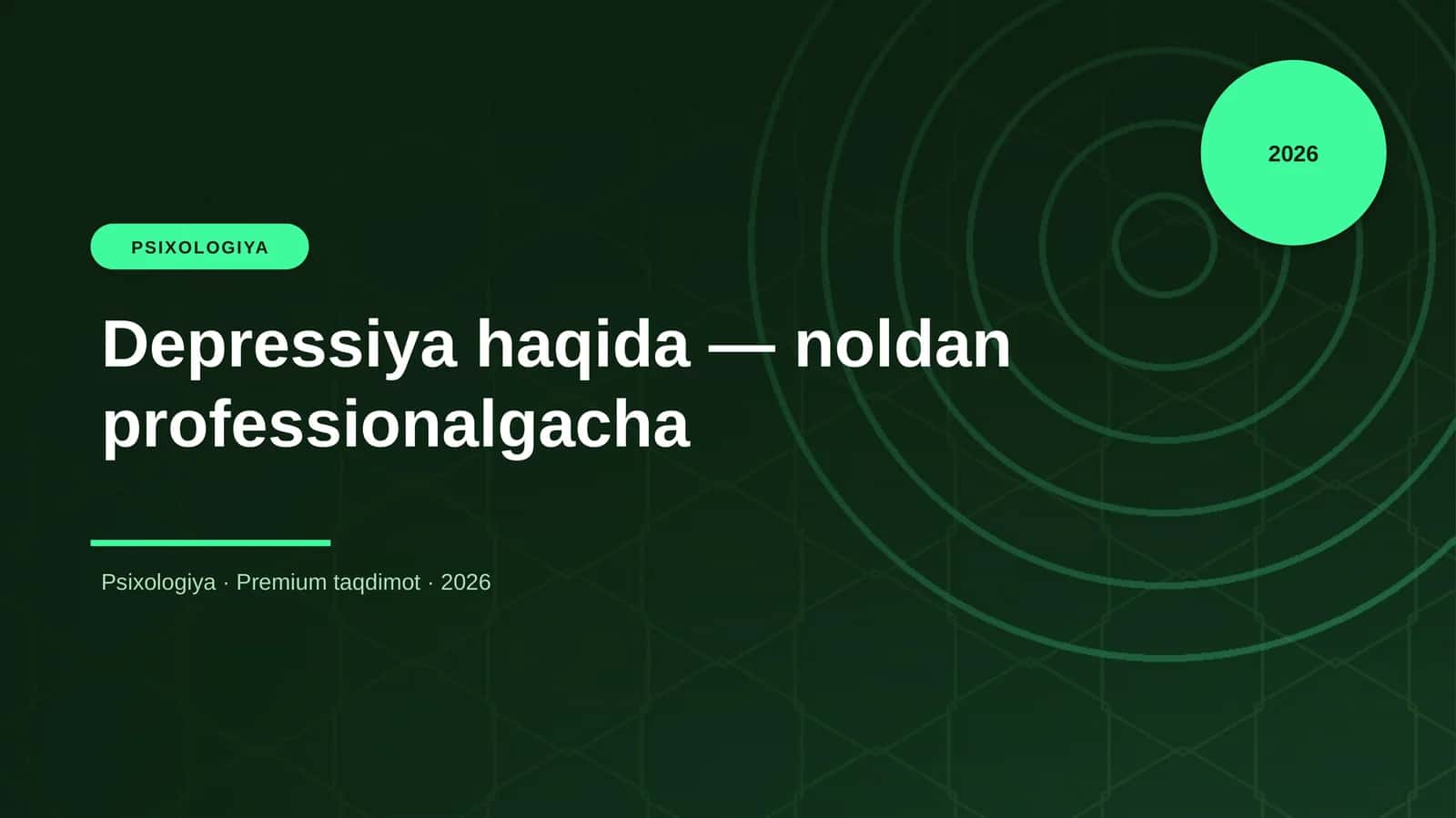 Depressiya haqida — noldan professionalgacha