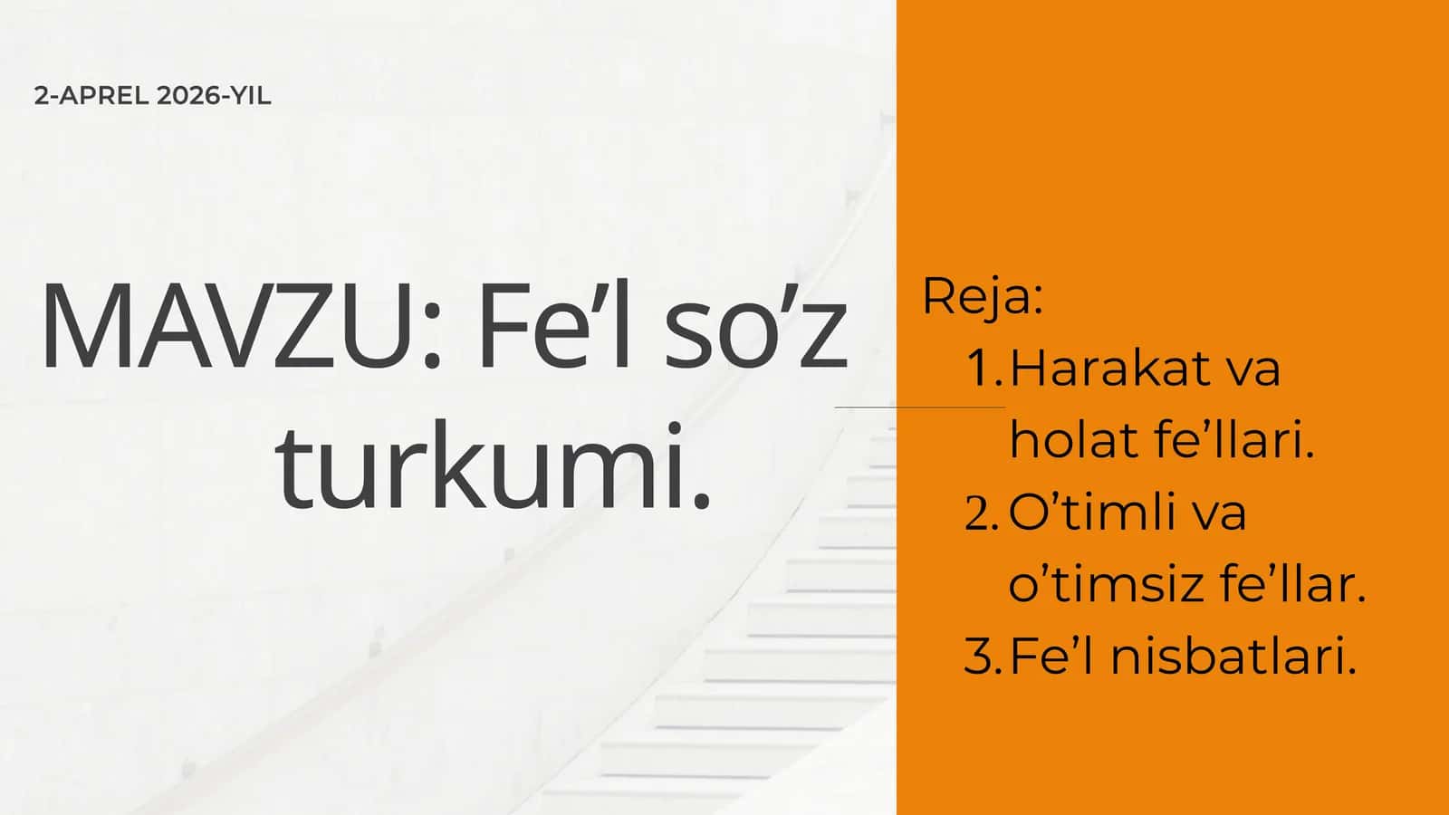 Fe’l so’z turkumi