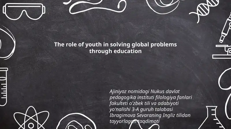 The role of youth in solving global problems through education
