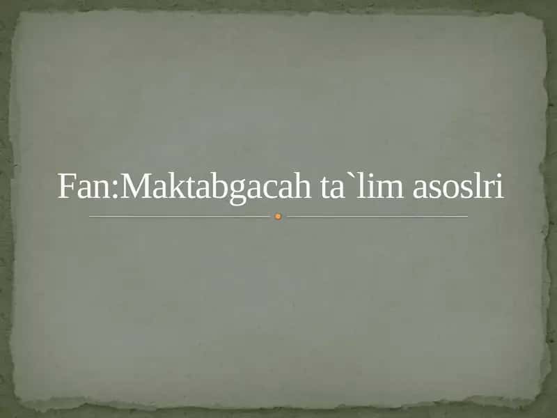 Ilm yo`li dasturining maktabgacaha ta`lim  tashkiloti faoliyatidagi roli