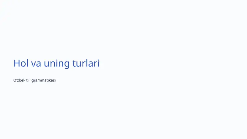 O'zbek tili grammatikasi