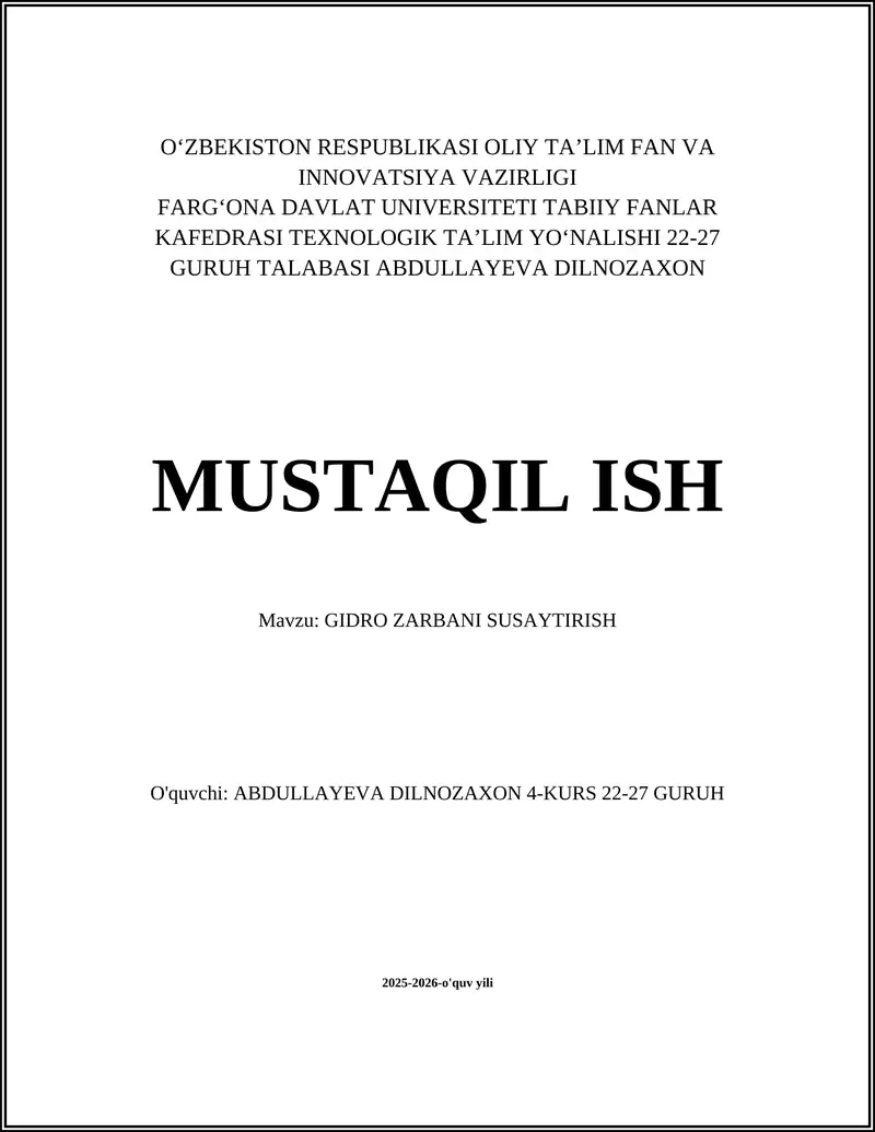 GIDRO ZARBANI SUSAYTIRISH