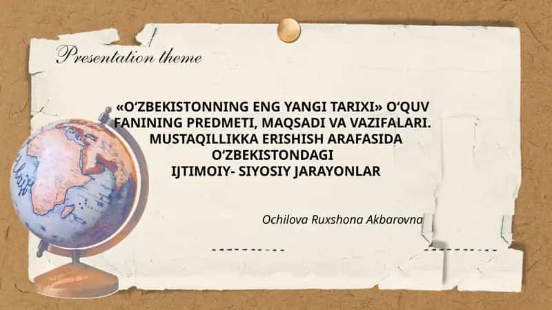 O‘ZBEKISTONNING ENG YANGI TARIXI