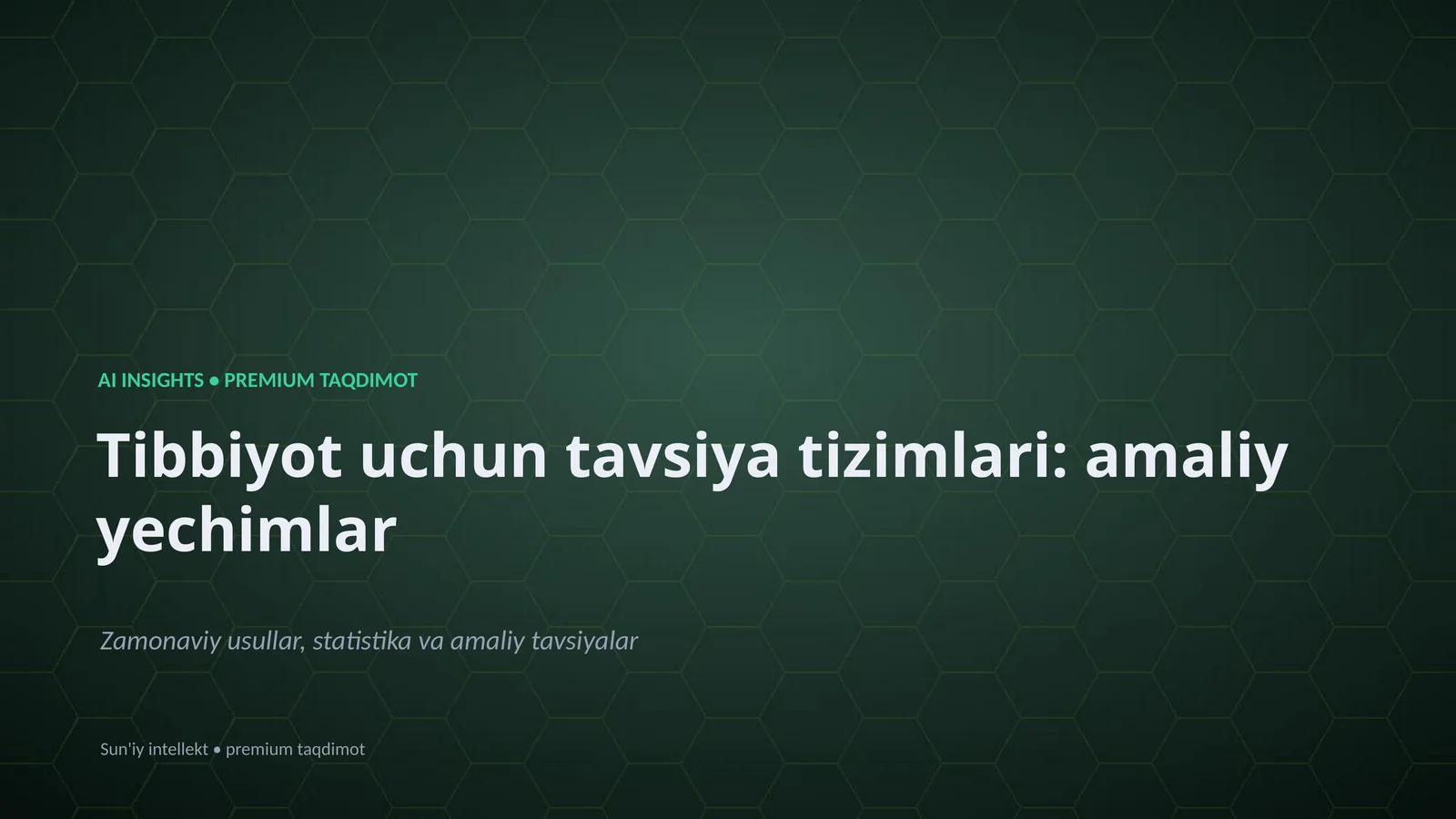 AI INSIGHTS • PREMIUM TAQDIMOT