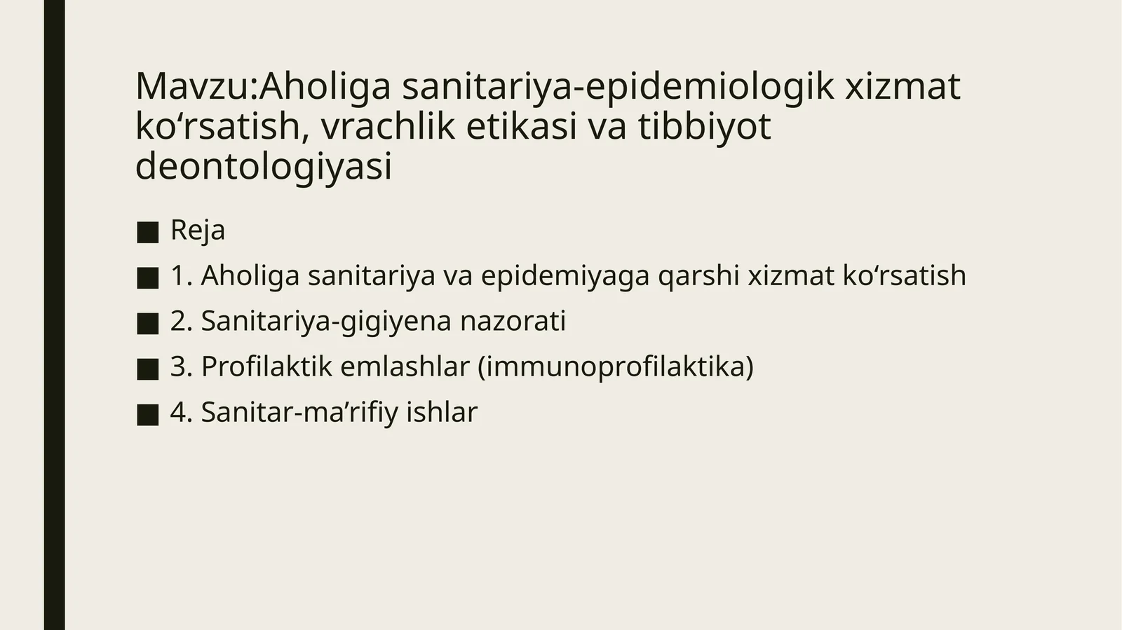 Aholigasanitariya-epidemiologikxizmatko‘rsatish,vrachliketikasivatibbiyotdeontologiyasi
