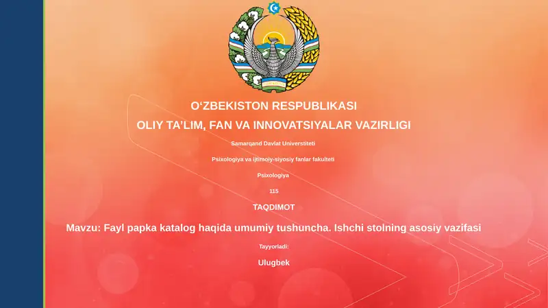 Fayl papka katalog haqida umumiy tushuncha