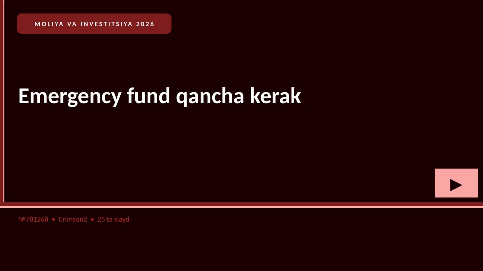 MOLIYA VA INVESTITSIYA 2026