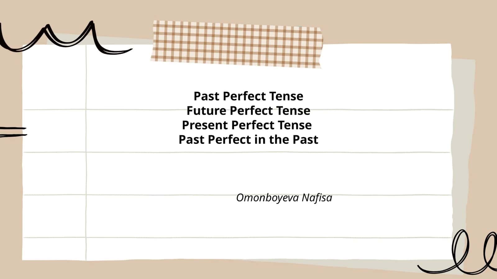 Past Perfect Tense