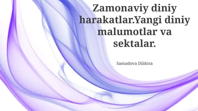 Zamonaviy diniy harakatlar