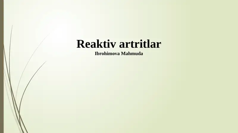 Reaktiv artritlar