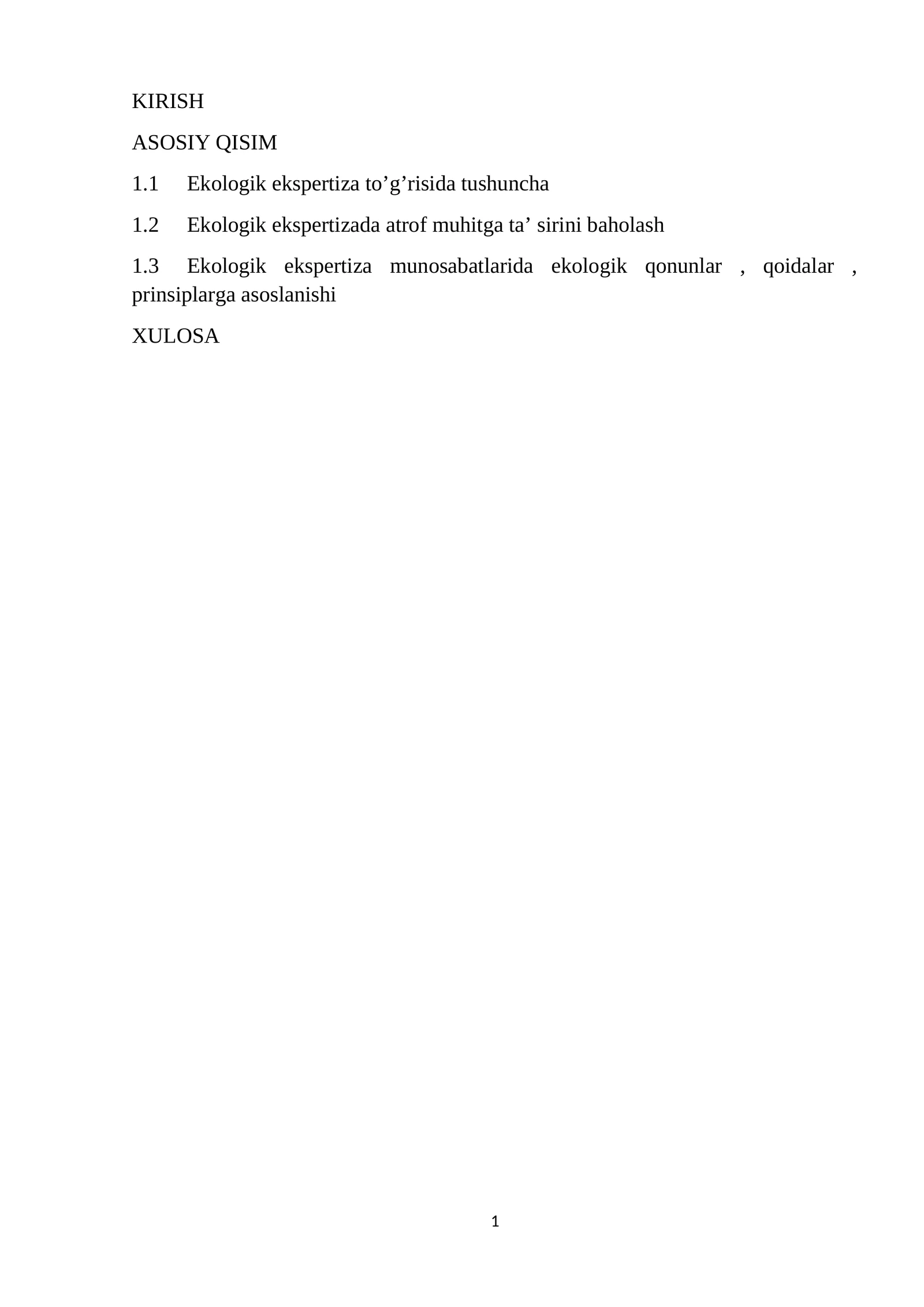 Ekologik Ekspertiza va Tabiat