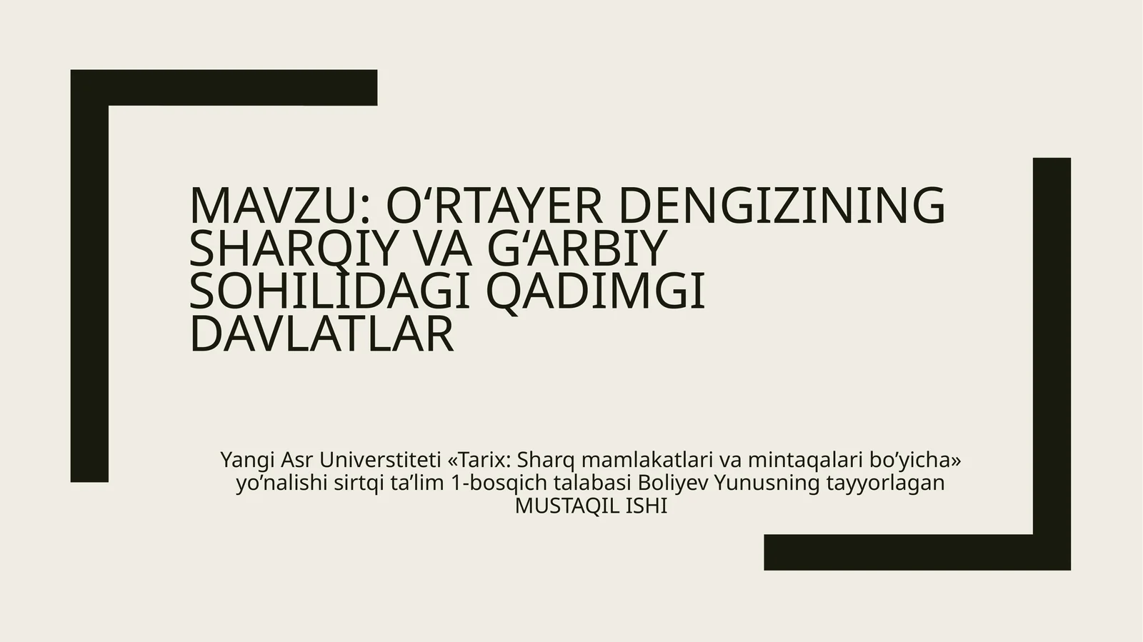 O‘rtayerdengizining sharqiy va g‘arbiy sohilidagi qadimgi davlatlar
