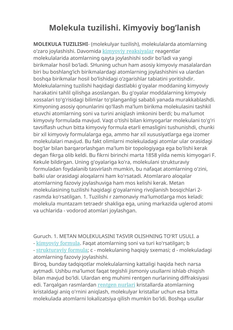 MOLEKULA TUZILISHI