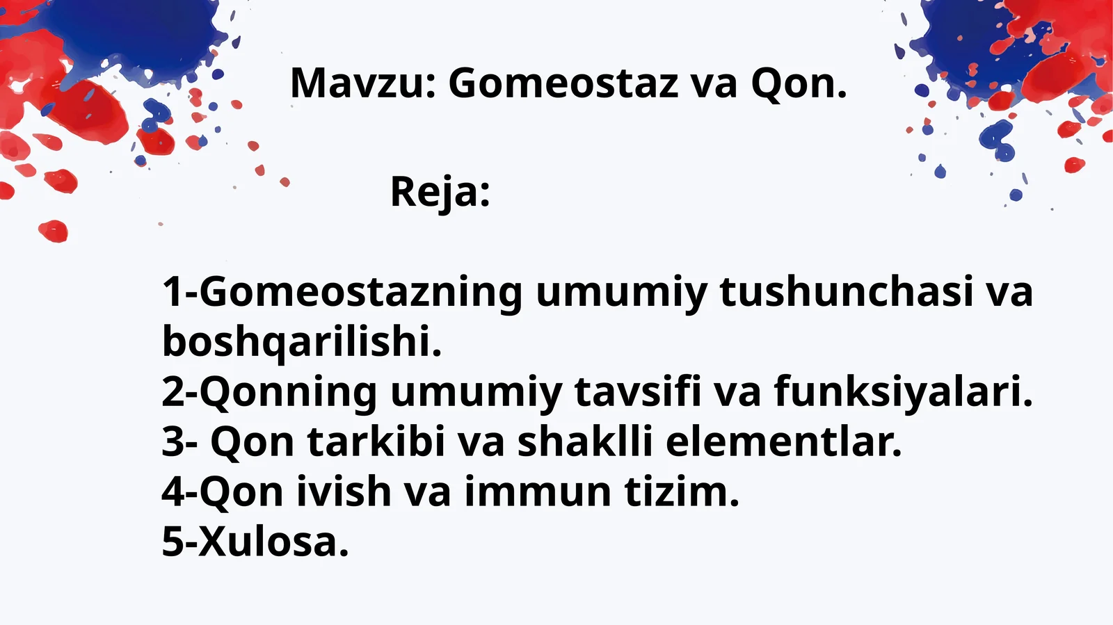 Gomeostaz va Qon