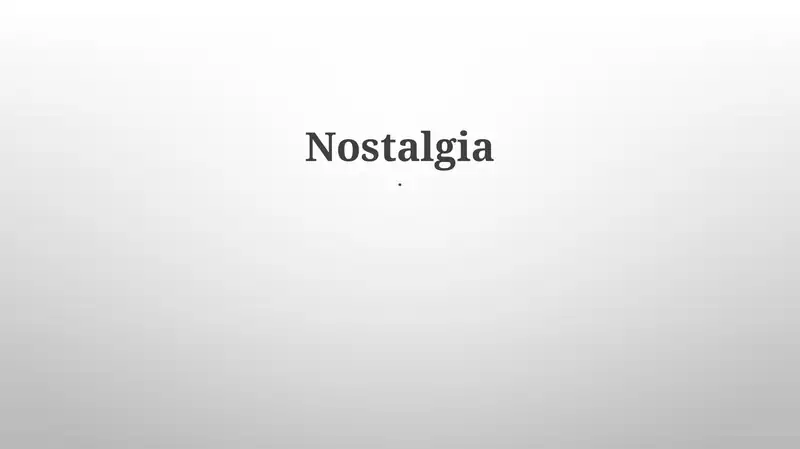 Nostalgia in Popular Culture