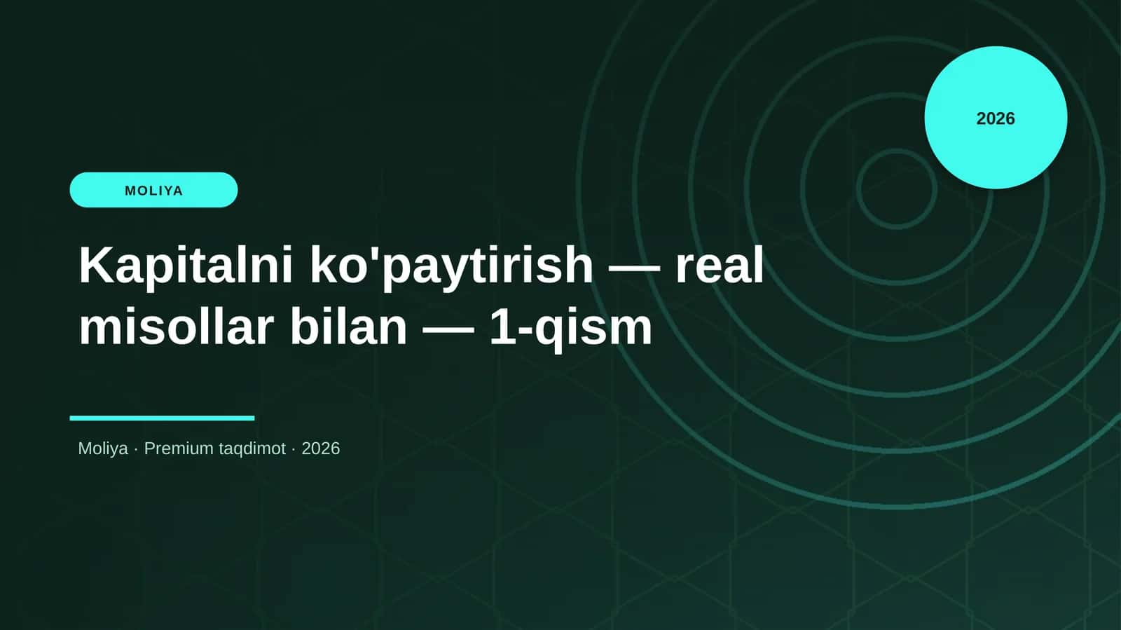Kapitalni ko'paytirish — real misollar bilan — 1-qism