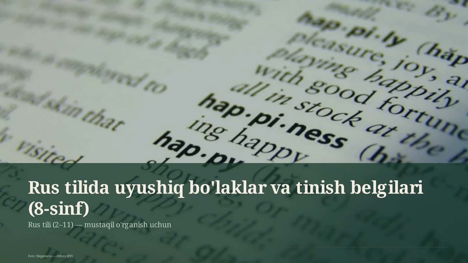 Rus tilida uyushiq bo'laklar va tinish belgilari (8-sinf)