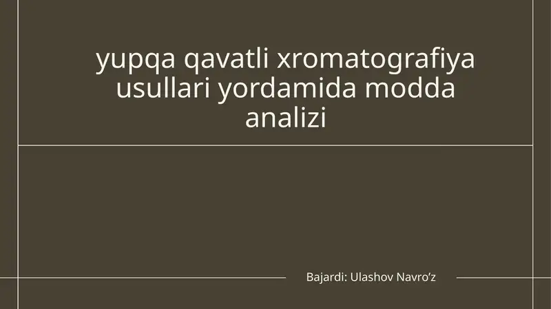 Xromatografiya